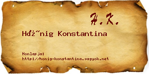 Hönig Konstantina névjegykártya